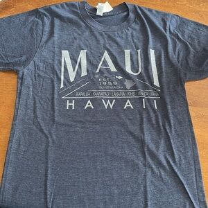 NWT Men’s Maui Hawaii Graphic T-Shirt Bluish Gray Size Small Short Sleeve
